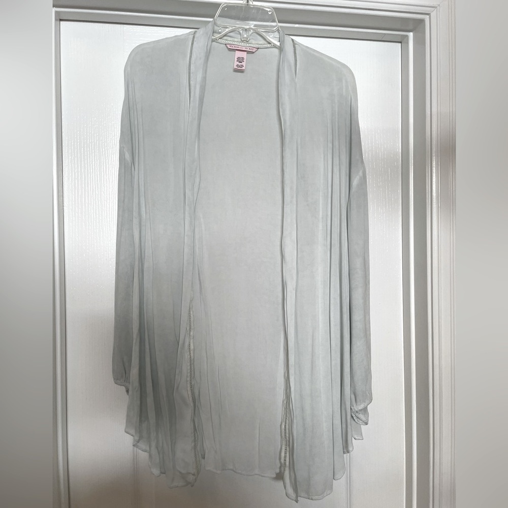 Victoria’s Secret open front robe size Med/Large- pale aqua - Picture 1 of 6